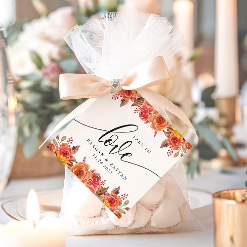 Wedding Favor Tags 11 Elegant Floral Autumn Wedding Fall In Love Favor Tags