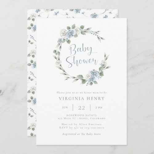 Elegant Floral Baby Shower Invitation