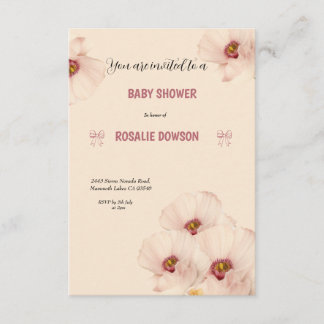 Elegant Floral Baby Shower Invitation