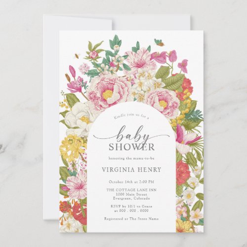 Elegant Floral Baby Shower Invitation