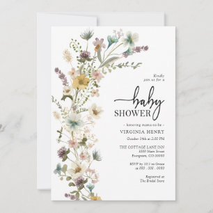 Elegant Floral Baby Shower Invitation