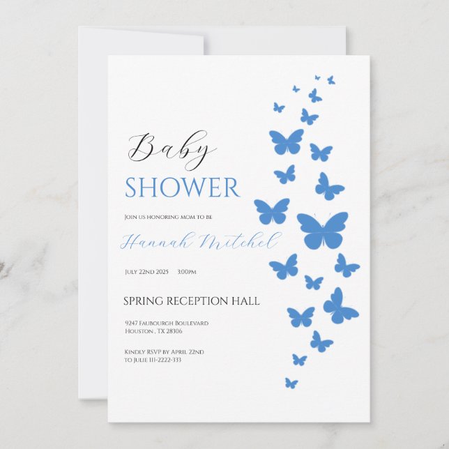 Elegant Floral Baby Shower Invitation Customizable (Front)