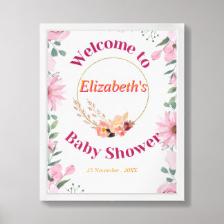 Elegant Floral Baby Shower Welcome Sign