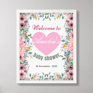 Elegant Floral Baby Shower Welcome Sign