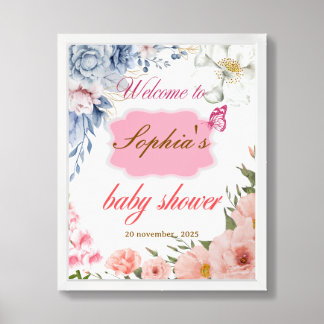 Elegant Floral Baby Shower Welcome Sign
