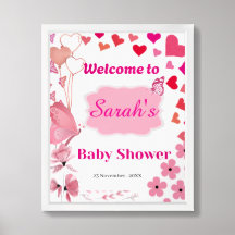 Elegant Floral Baby Shower Welcome Sign