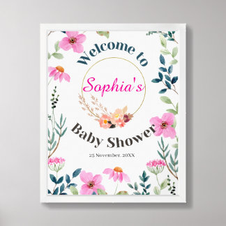 Elegant Floral Baby Shower Welcome Sign