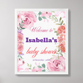 Elegant Floral Baby Shower Welcome Sign