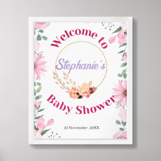 Elegant Floral Baby Shower Welcome Sign
