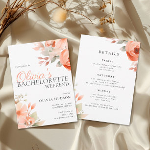 Elegant Floral Bachelorette Weekend Invitation