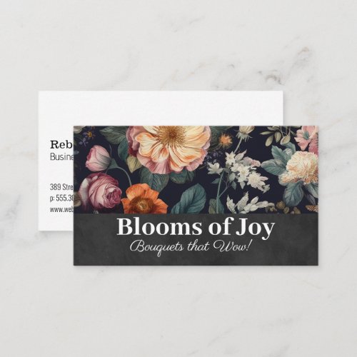 Elegant Floral Background Business Card