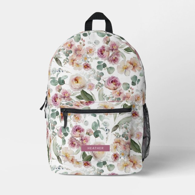 Elegant Floral Backpack (Front)