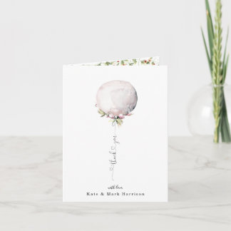 Elegant Floral Balloon Thank You Card