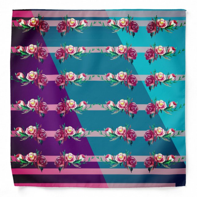 Elegant Floral Bandana (Front)