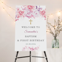 Elegant Floral Baptism and First Birthday Welcome 