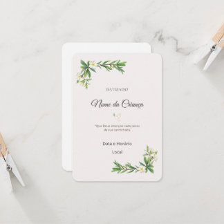 Elegant Floral Baptism Invitation | Personalized