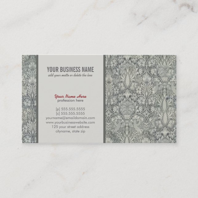 Elegant, floral, baroque Business Card (Front)