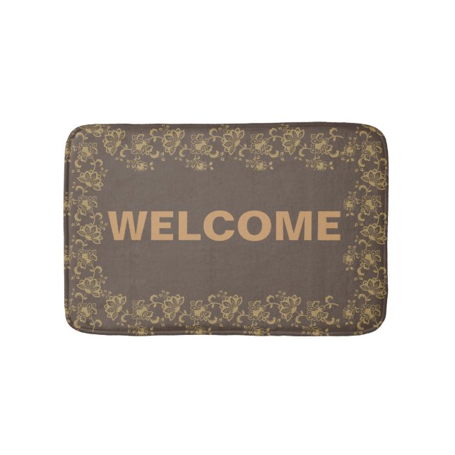 Elegant Floral Bath Mat (Front)
