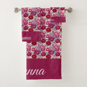 Elegant Floral Bath Towel Set