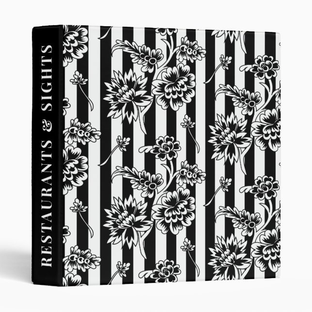 Elegant Floral Bed and Breakfast Guest Book Guide 3 Ring Binder (Front/Spine)