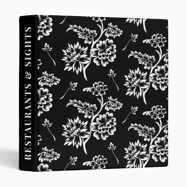 Elegant Floral Bed and Breakfast Guest Book Guide  3 Ring Binder (Front/Spine)