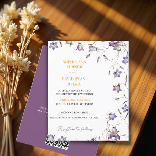 Elegant Floral Bellflower Budget Wedding Invites Flyer