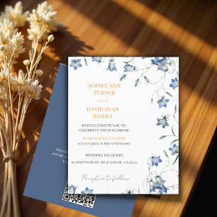 Elegant Floral Bellflower Budget Wedding Invites Flyer