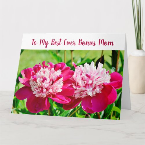 Elegant Floral Best Bonus Mom Ever Mothers Day Card