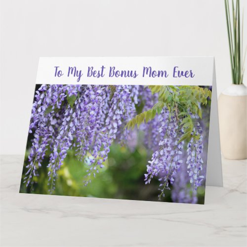 Elegant Floral Best Bonus Mom Ever Mothers Day Card