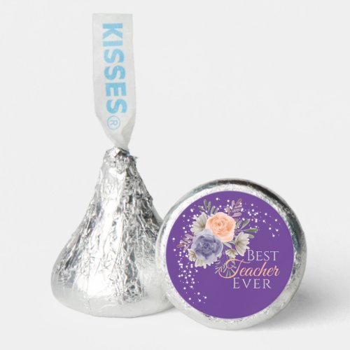 Elegant Floral Best Teacher Ever Peony Rose Hersheys Kisses