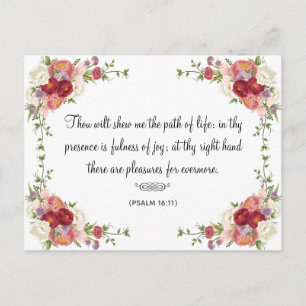Elegant Floral Bible Inspiritional Quote Religious Postcard