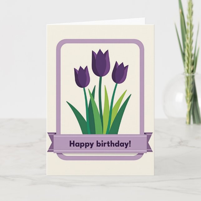 Elegant Floral Birthday Card (Front)