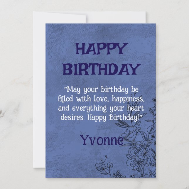 Elegant Floral Birthday Card (Front)