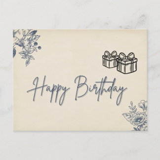 Elegant Floral Birthday Card - Delicate Floral