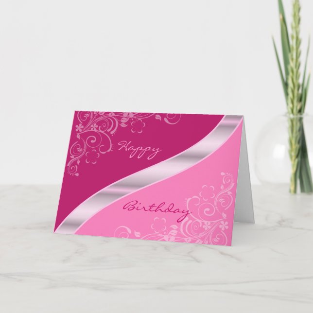 Elegant Floral Birthday Cards (Front)