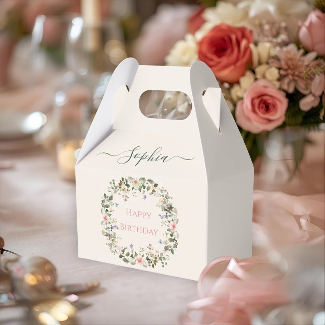 Elegant Floral Birthday – Custom Party Favor Box (Creator Uploaded)