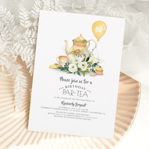 Elegant Floral Birthday Par_tea Invitation