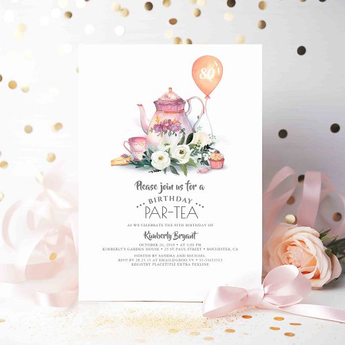 Elegant Floral Birthday Par_tea Invitation
