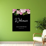 Elegant Floral Black 60th Birthday Welcome Poster<br><div class="desc">Welcome your guests to your 60th birthday party celebration with an elegant but modern floral birthday poster. Illustrated and designed by Patricia Alvarez.</div>