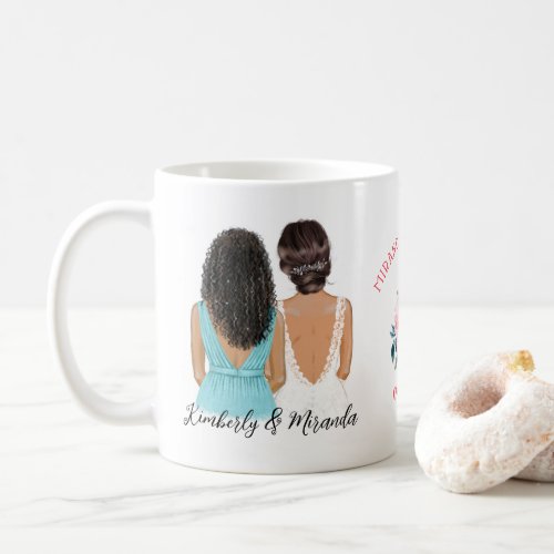 Elegant Floral Black Girl Bridesmaid Proposal Coffee Mug