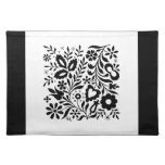 Elegant Floral Black &amp; White Placemat