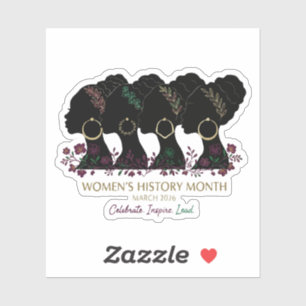 Elegant Floral Black Women's History Month 2026 Sticker