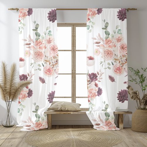 Elegant Floral Blackout Curtains