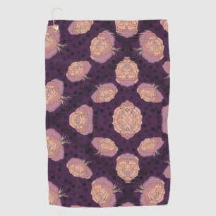 Elegant Floral Blanket – Cozy Botanical Throw  Golf Towel
