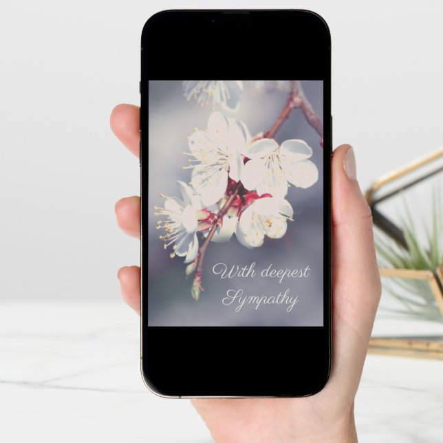 Elegant Floral Blossom Sympathy Card (Front Digital)