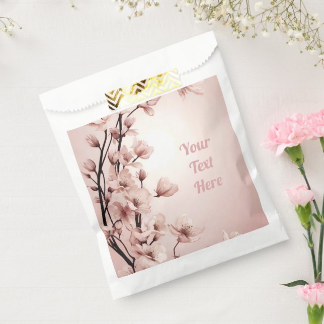 Elegant Floral Blossom Wedding Invitation Design Favor Bag (Sealed)
