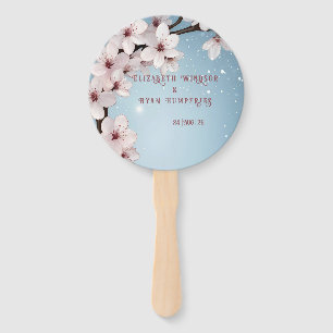 Elegant Floral Blossom Wedding Invitation Design Hand Fan