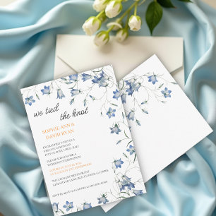 Elegant Floral Blue Bellflower We tied the Knot Invitation