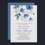 Elegant Floral Blue Girl Bat Mitzvah Invitation<br><div class="desc">Elegant,  modern,  blue floral,  star of David,  watercolor,  dusty blue floral,  elegant Bat Mitzvah invitation. Watercolor flowers. You can personalize it with your details.</div>