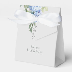 Elegant Floral Blue Hydrangea Event Wedding Favor Boxes